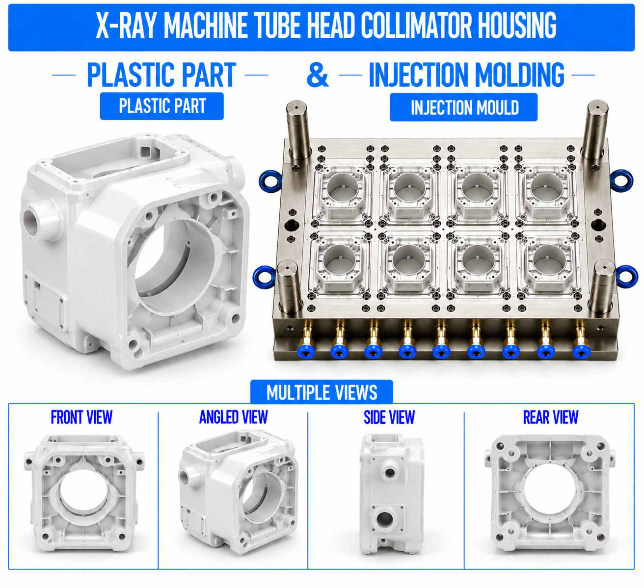 X-Ray Machine Plastic Tube Head Collimator Housing Mould and Moulding Service